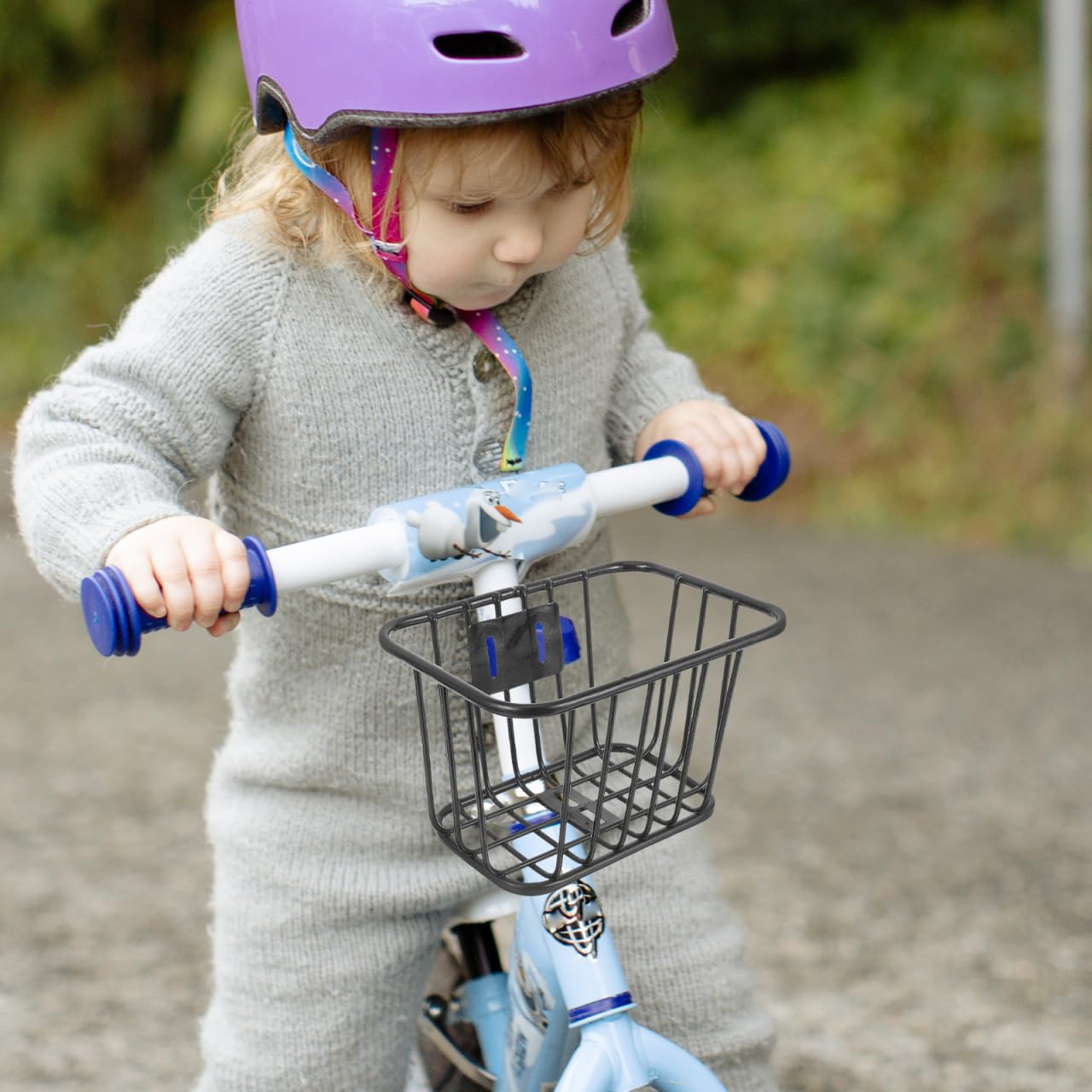 水色 子供用自転車 フロントバスケット付き 幼児・子供車用バスケット センタン 自転車 前カゴ ステンレス